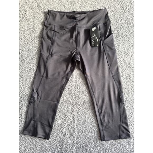 Sofra Women's Essential Workout Active Running Capri Leggings W/Side Pockets S - Picture 1 of 12